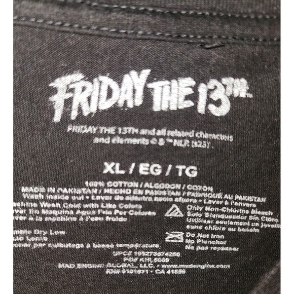 Friday The 13th Camp Crystal Lake Horror Black T-Shirt Men's Size XL - Picture 4 of 4